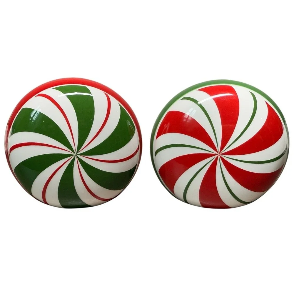 Pier 1 Imports Candy Cane Salt Pepper Shakers Christmas Peppermint‎ Stoneware